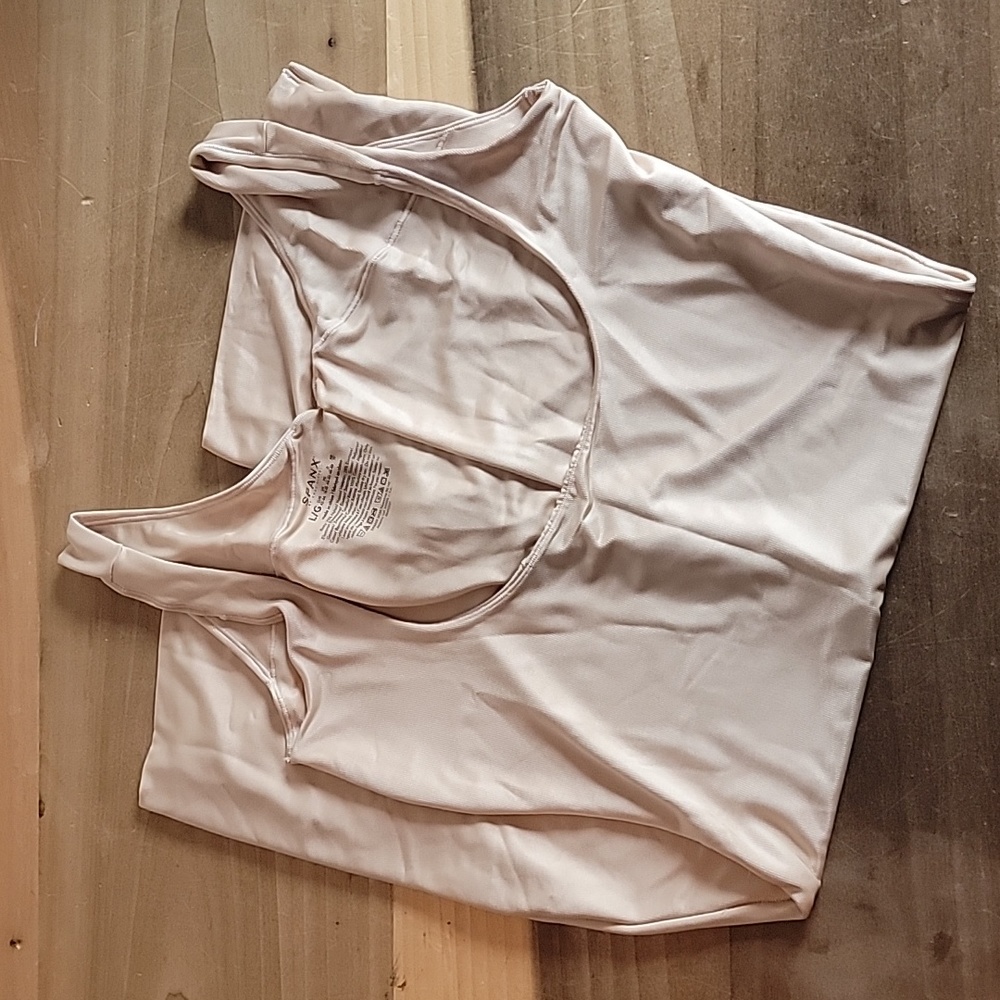 Spanx Shapewear Nude Mid Thigh Bodysuit Size Large